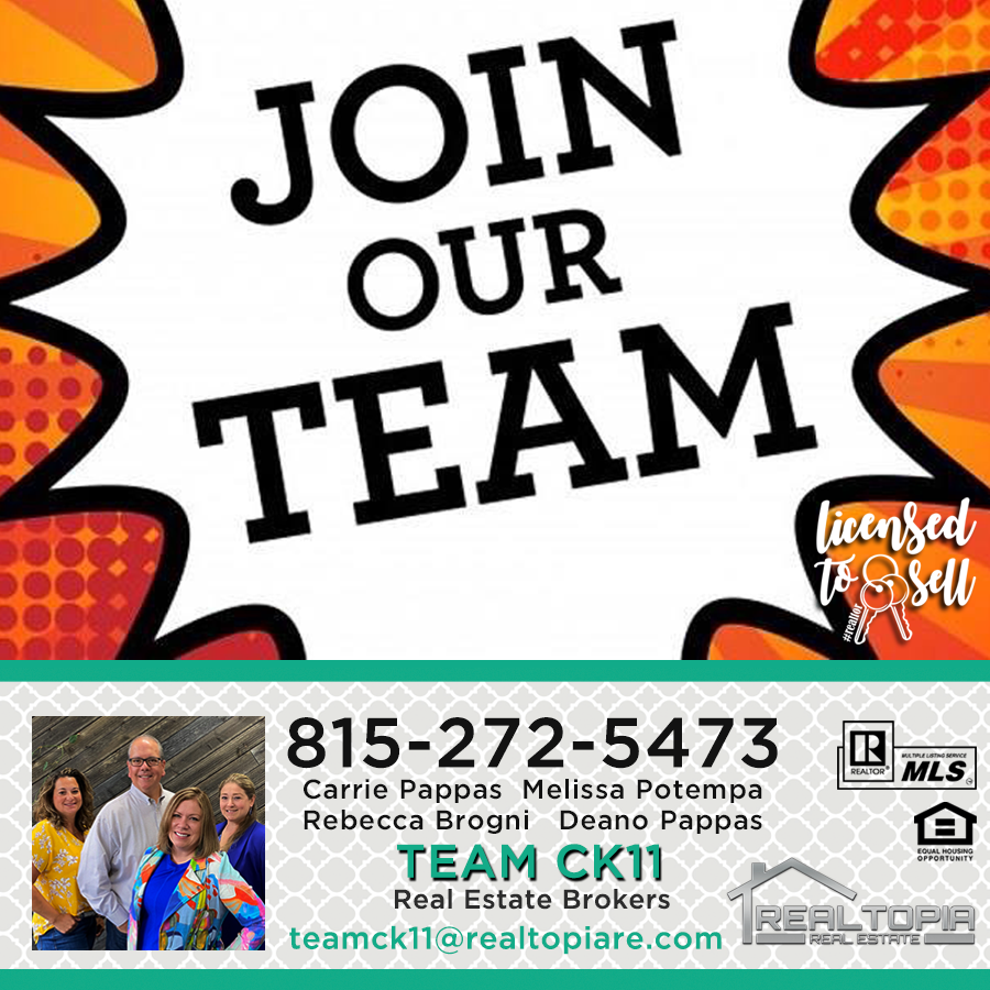 Ck11Team's tweet photo. Looking for a great team that works together? Want leads handed to you?
Call Carrie Pappas and her TEAM CK11 - Realtopia Real Estate to help make Real Estate less complicated. 815-272-5473 #teamck11 #realtopia #happyhoming #sellwithteamck11 https://t.co/NZZaQXTZii