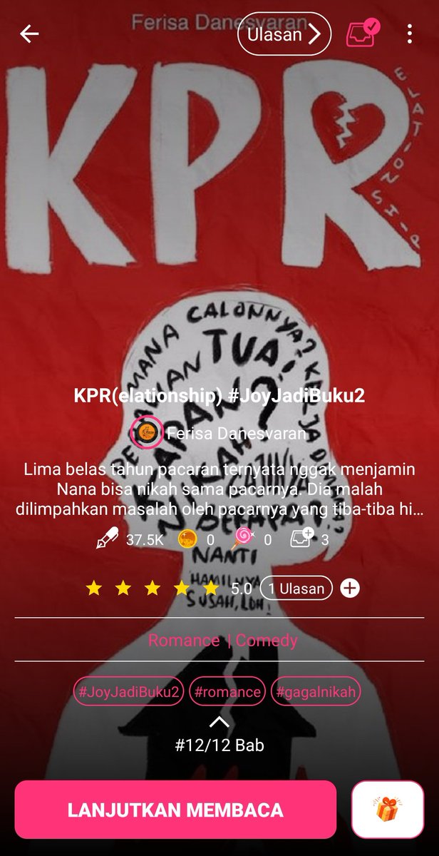 eruuuniverse's tweet photo. 📌 Karya Emas Tersembunyi 

KPR(elationship), salah satu cerita keren yang sayangnya masih belum terjamah warga @Joylada_ID. Ditulis oleh Ferisa Danesvaran, kalian akan dibikin naik roller coaster oleh konflik 30-an yang dibumbui humor receh.

#JoyJadiBuku2
#JoyladaReview https://t.co/i5W4cB5oWR