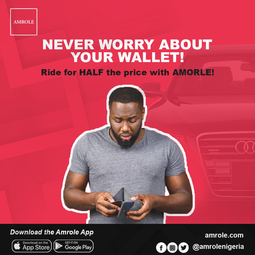Amrolenigeria's tweet photo. We understand the times and we have got your back! 

Take Safe and Comfortable rides to anywhere in Ibadan this weekend at HALF THE PRICE! 

Choose your destination, Select Standard Ride, input the Promo Code AM022 and enjoy your ride! 

#cheerstotheweekend 
#rideforless
#amrole https://t.co/EoUykNlia6