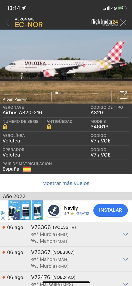 JesusAlonsoo3's tweet photo. @volotea Ante el desconocimiento y falta de formación, vuestra labor es engañar , pero ante esta realidad no. Informáis que ha causado 30’ y será aproximadamente unas 5horas (si todo va bien); adjunto sit.actual de la previsión de ruta. (Debe realizar : Athenas/Marsella/Mahon) https://t.co/SQUDBPZAl5