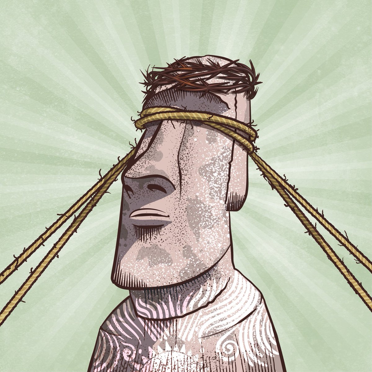 The powers of the Moais have not gone unnoticed by the Cora tribe. They have been spotted while transporting this stone giant with ropes. 

Where are they taking him? 🗿