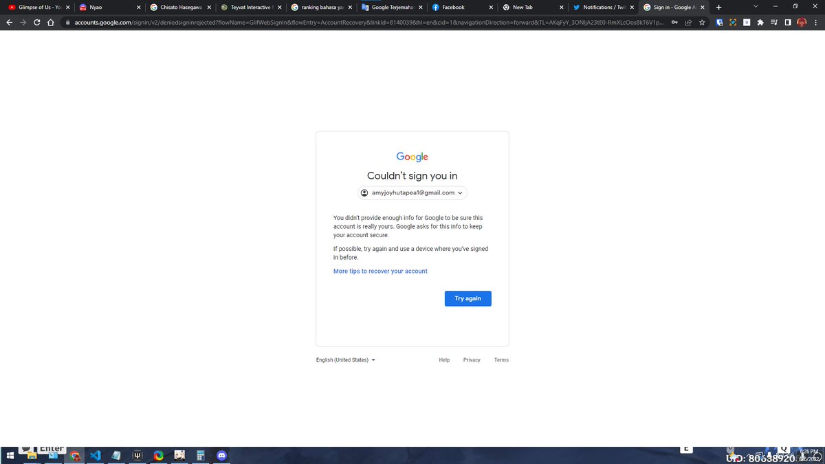 AmyHutapea's tweet photo. @TeamYouTube the thing is i cant provide enough information, i need your team to help me sign in , its been almost a years since my account can't be logged in since january 2022 https://t.co/w1lKbNP06k