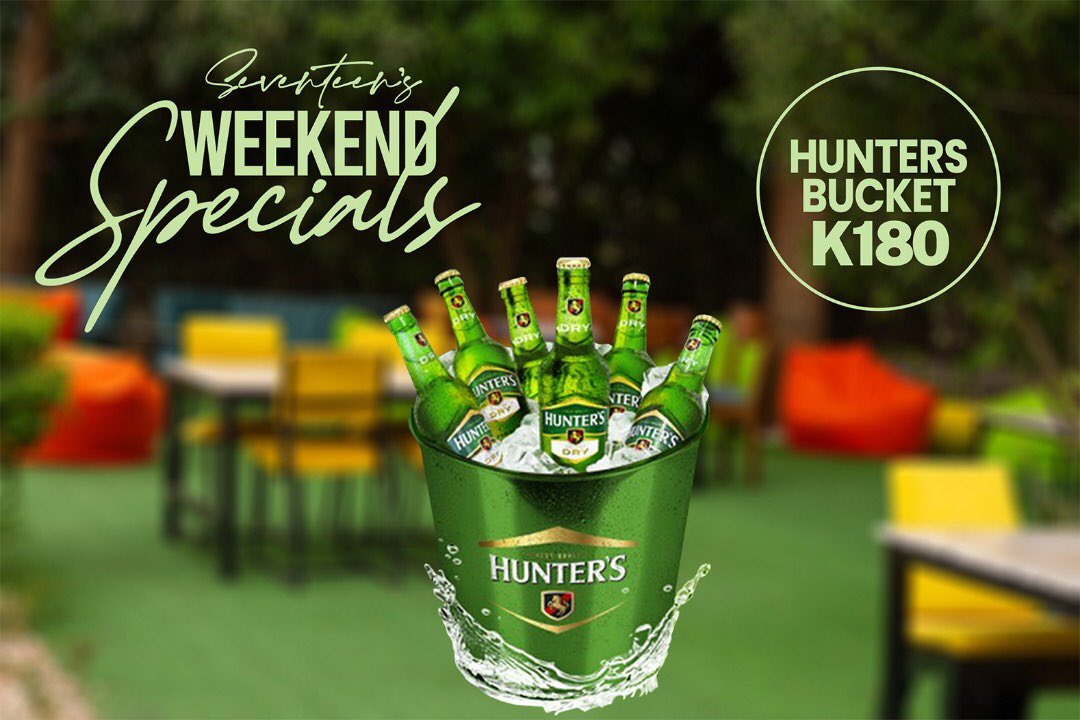 SeventeenZm's tweet photo. It’s game season & we give you the best of everything, from this season’s live action matches to our exquisite fishbowls, Malawi Gin and of course buckets of hunter’s dry and savanna served to your satisfaction ❤️
#seventeenZm
#EPL2022⚽️❤️
#ThePerfectPlaceToRelax https://t.co/jGDemh3utm