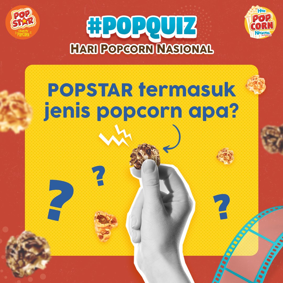 popstarid's tweet photo. Halo, POPGengs! MinPOP nggak bosen-bosen nih bikin #POPQuiz spesial Hari Popcorn Nasional biar kalian seneng 🤩

Nah, ada yang tahu nggak apa jenis popcorn-nya POPSTAR? Clue-nya MinPOP pernah posting di feed. https://t.co/B9BERNnMt7