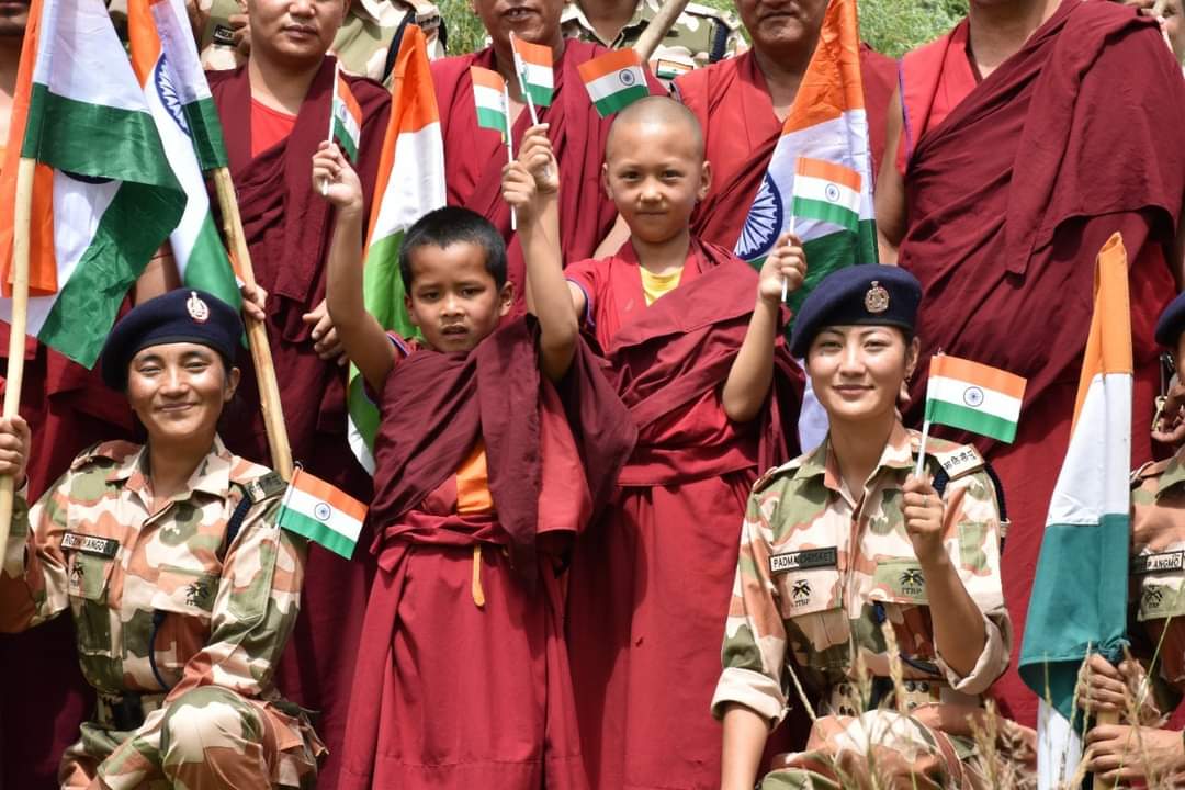 RajeshD52433429's tweet photo. North West Frontier ITBP organised an awareness campaign about #HarGharTiranga in Thiksey Monastery, Leh, Ladakh.
#AzadiKaAmritMahotsav https://t.co/ySe28dgx0c