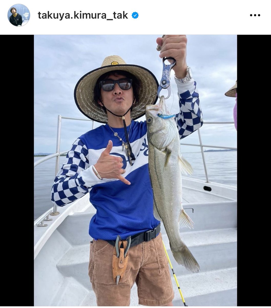 木村さんインスタ更新。 今日の釣りのロンTはDeus ex MachinaのCATCH