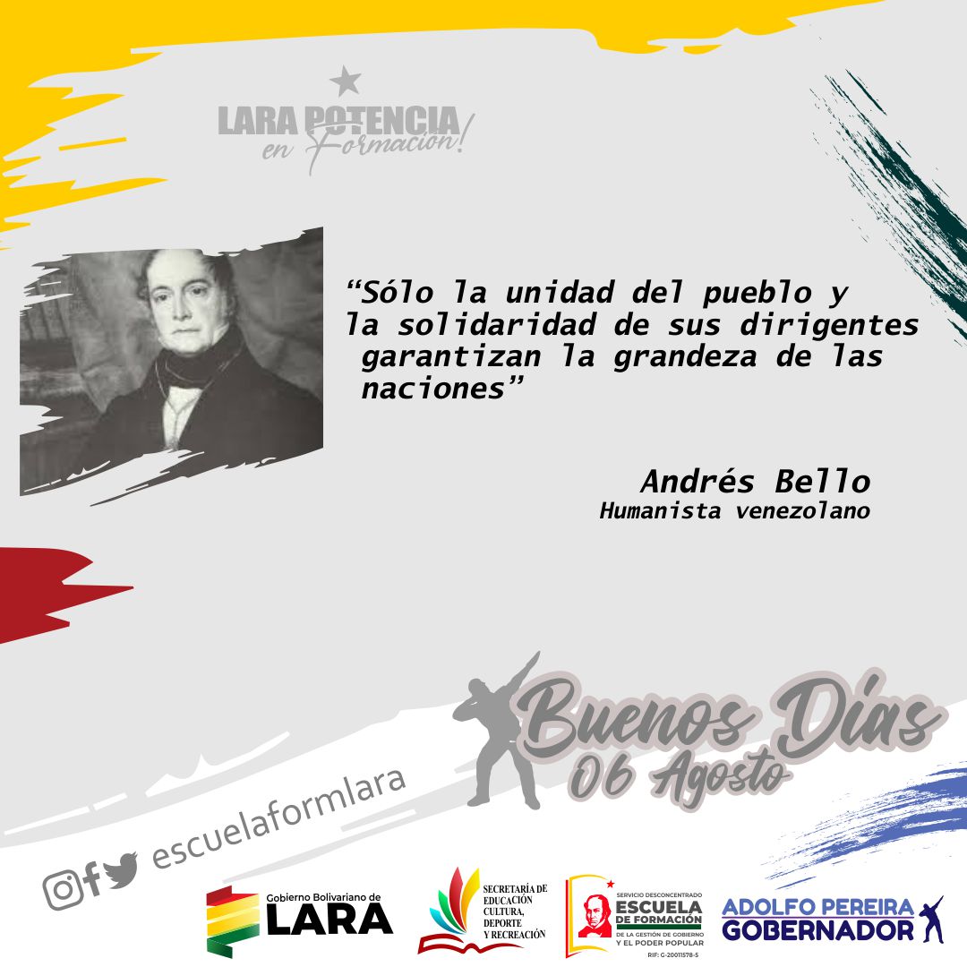 EscuelaFormLara's tweet photo. #06Agosto Feliz y Bendecido Sábado 
#TrabajamosPorVenezuela
#BricomilesMiEscuelaBella
#CárcelParaGuaidó
@NicolasMaduro
@AdolfoP_Oficial
@gobiernodelara
@LuisJonasReyes
@Educacionlara
@ZELara2019 https://t.co/MzoUaSvaIj