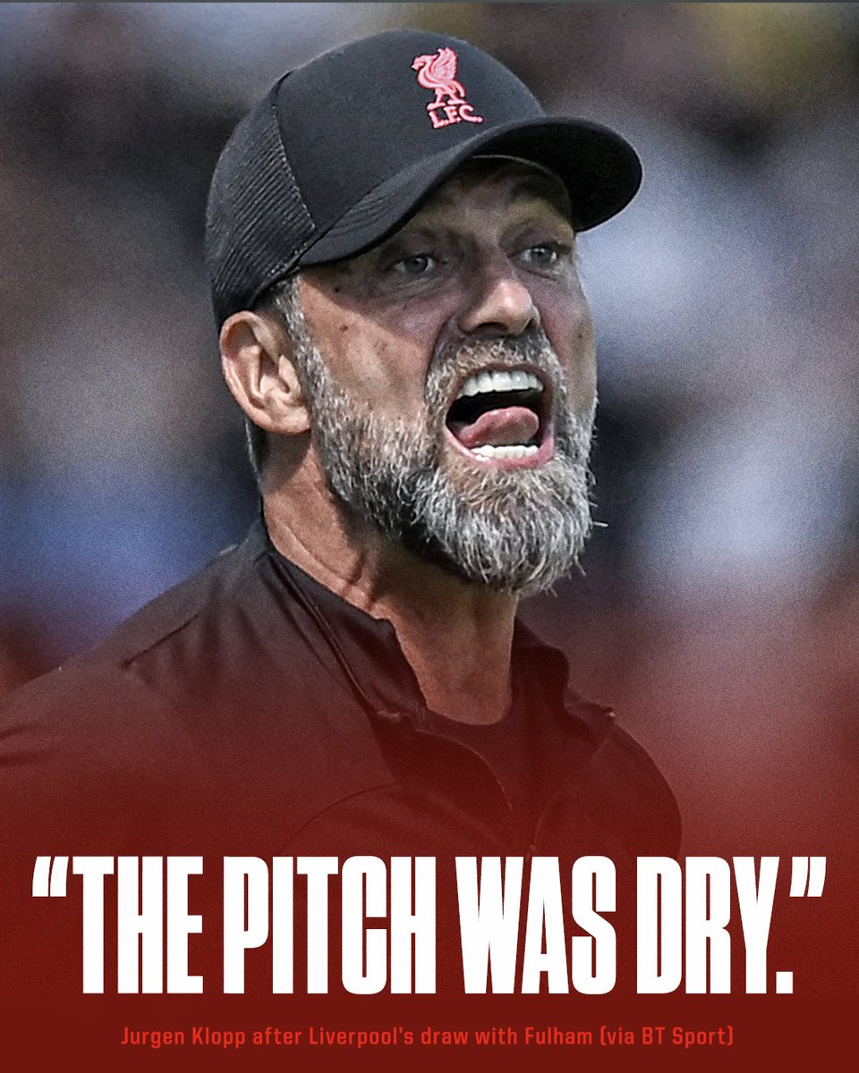 ESPNFC's tweet image. Jurgen Klopp wasn't a fan of Fulham's pitch.