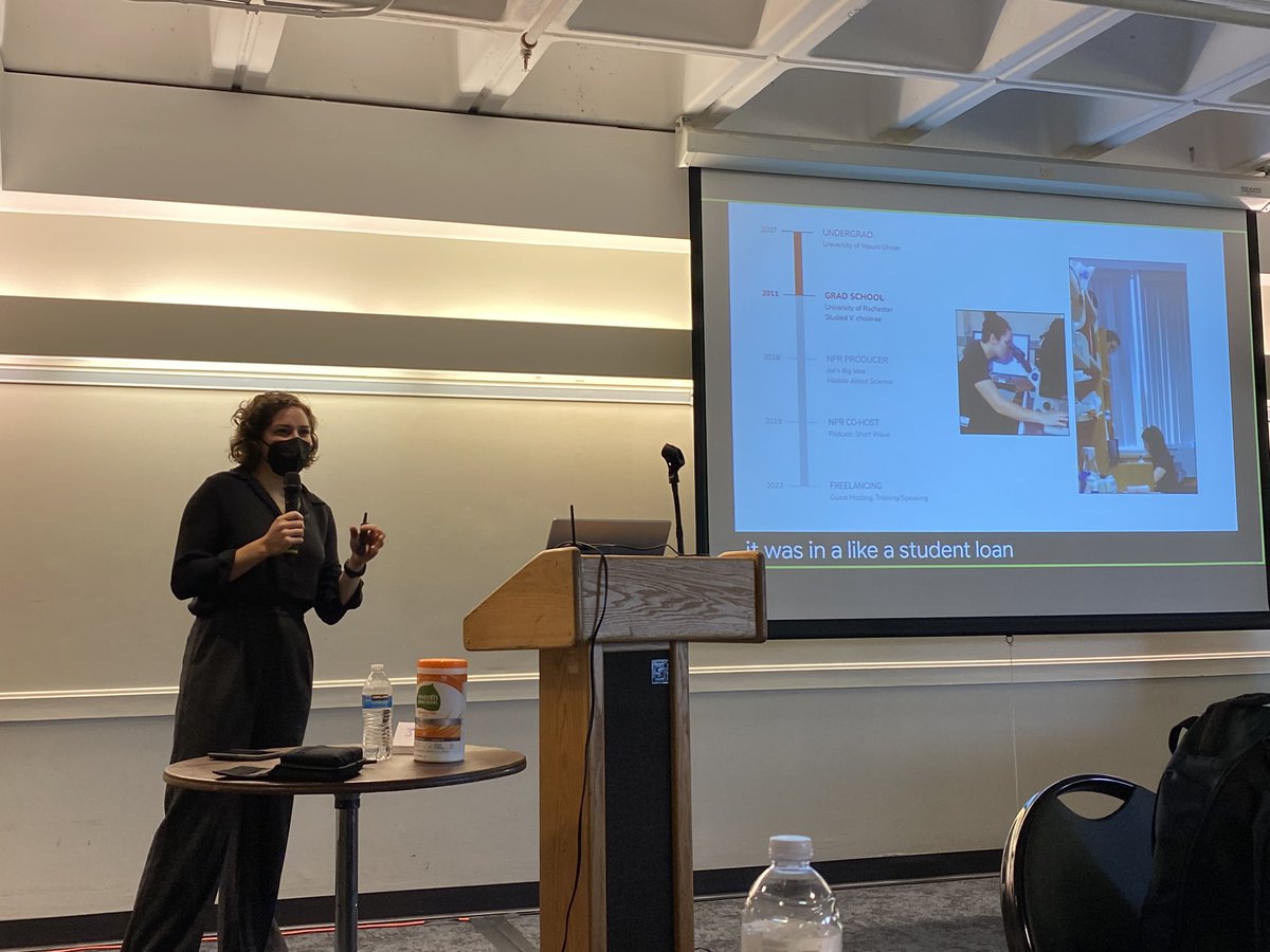 MeganAtSeaCook's tweet photo. My mug & totebag loving β€οΈ is freaking out that @maddie_sofia of @NPR Shortwave is the keynote for #ComSciCon22
βFeeling qualified is not a pre-requirement for trying something in science communication.β Powerful and personal stories abound! https://t.co/NtCKabA0YH