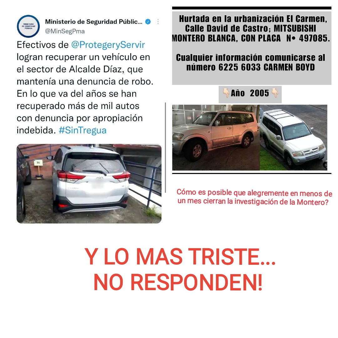 BoydCarmen05's tweet photo. @Mayer En lo que debe andar la gente esta es en dar respuestas a ciudadanos decentes quienes son víctimas de robos. Todavía sigo esperando respuesta al robo de mi auto @ProtegeryServir Y eso que ya le envié al director la placa con la que andan circulando MI AUTO https://t.co/pvtuIsJ9UL