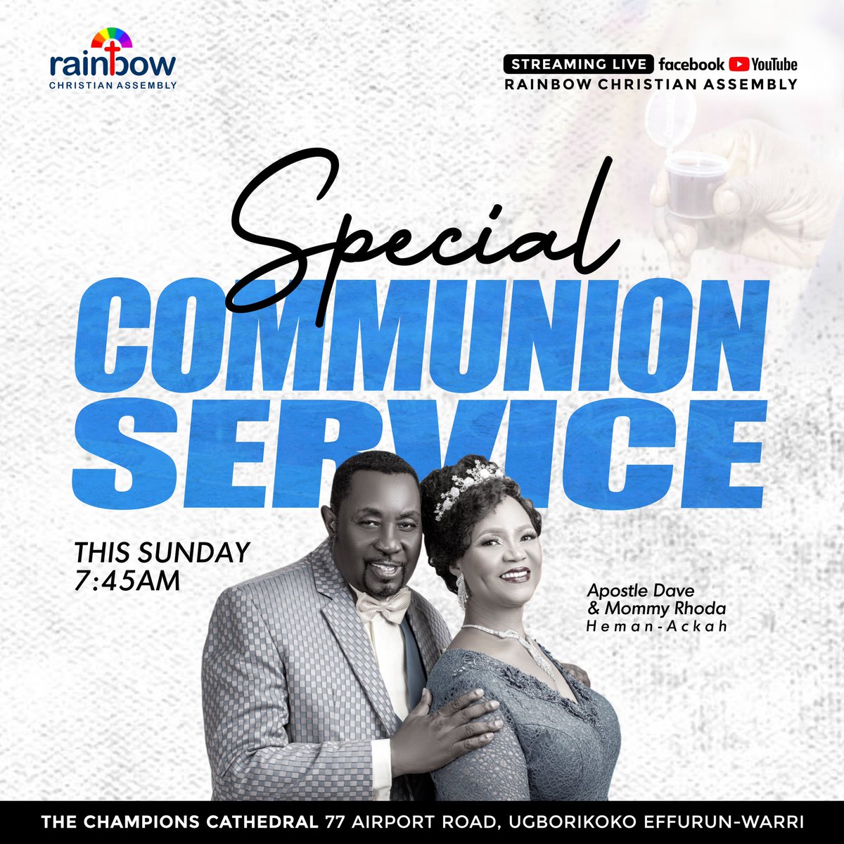 rcanigeria's tweet photo. The power of Christ is immeasurable and it has no limitations. It is in you and can meet you at the point of your need no matter what you’re going through.

As we rightly discern the Lord's body at our #RCACommunion Service tomorrow - 7:45am, be expectant of transformation https://t.co/0hRmw4vlS4