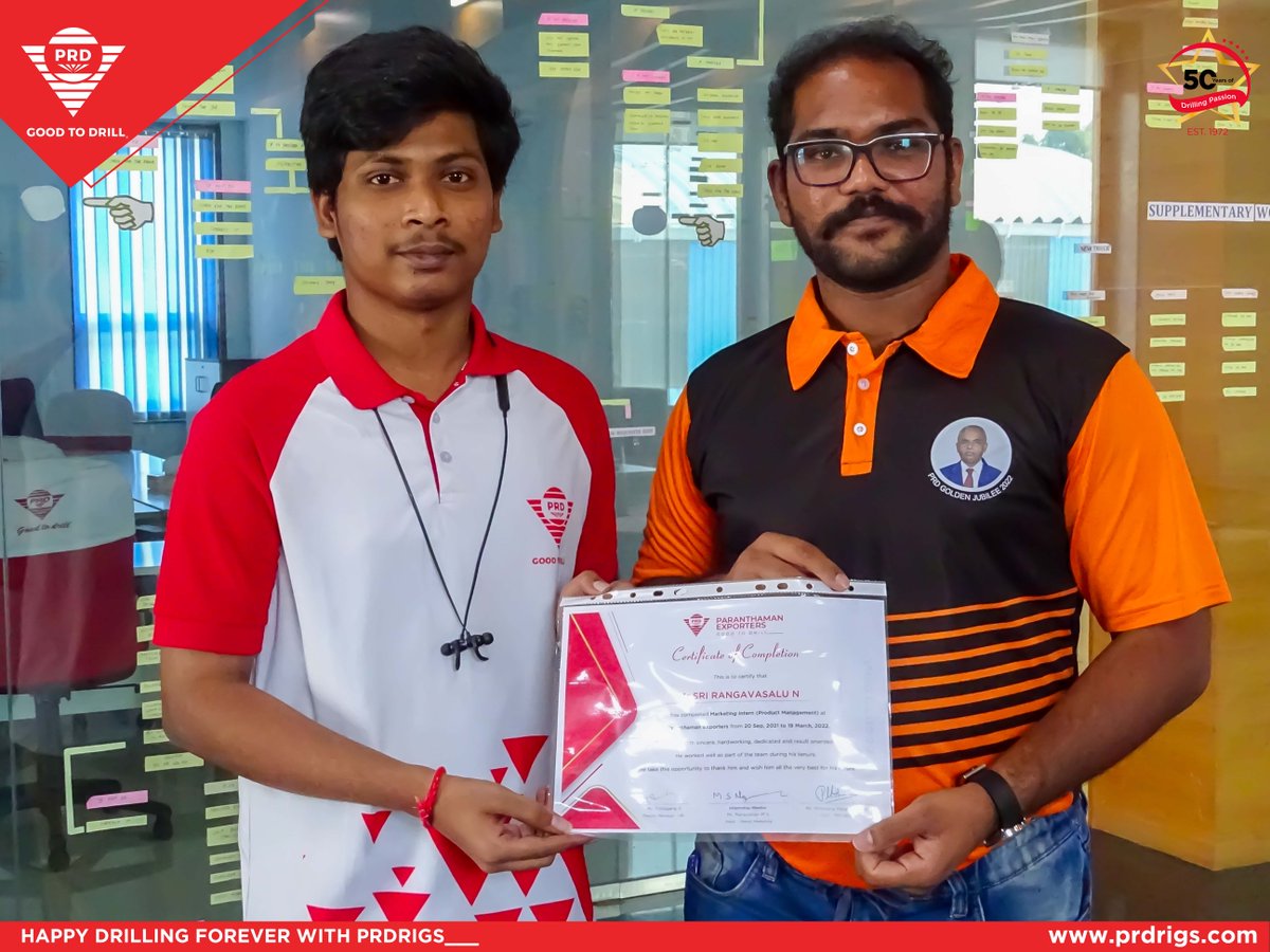 Paran_TT's tweet photo. Congratulations to SriRanga vasalu on the completion of his 6 months #course as a #marketing Intern.
Visit: https://t.co/Tz4MhfG1Rf
#prd #prdrigs #prd50 #prdglobal #intern #achievement #employee #internship #prdworklife #prdemployee #ksr #student #achievement #future #learning https://t.co/1Hc46Y2JuR