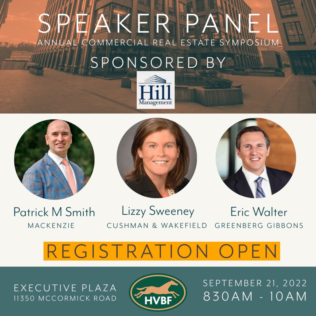 HVBusinessForum's tweet image. Join our #speakerpanel for The Annual Commercial Real Estate Symposium September 22 2022 Breakfast 🥞☕️🗣 sponsored by @HillMgt #hvbf #membership #cre #speakerseries #commercialrealestate 🎟 hvbf.org 🎟