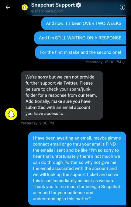 How am I doing the job of @snapchatsupport @Snapchat @SnapForBusiness  BETTER than their "support team"<a class="tags" target="_blank" title="On Twitter" href="/?out=eyJ0eXAiOiJKV1QiLCJhbGciOiJIUzUxMiJ9.eyJpYXQiOjE3MjU3MzYyMTAsImlzcyI6InR3cG9ybnN0YXJzLmNvbSIsIm5iZiI6MTcyNTczNjIxMCwiZXhwIjoxNzU3MjcyMjEwLCJyZWRpcmVjdF91cmwiOiJodHRwczovL3R3aXR0ZXIuY29tL3NuYXBjaGF0c3VwcG9ydCJ9.Gc8zl6FaGBZJi1xjNve3Jnolf5V29sF0fbrCB1KY9N15s5fKicrh5QDr9CwI1BFutR-C4_OVBJONVy58UO1wHQ">@snapchatsupport</a><a class="tags" target="_blank" title="On Twitter" href="/?out=eyJ0eXAiOiJKV1QiLCJhbGciOiJIUzUxMiJ9.eyJpYXQiOjE3MjU3MzYyMTAsImlzcyI6InR3cG9ybnN0YXJzLmNvbSIsIm5iZiI6MTcyNTczNjIxMCwiZXhwIjoxNzU3MjcyMjEwLCJyZWRpcmVjdF91cmwiOiJodHRwczovL3R3aXR0ZXIuY29tL1NuYXBjaGF0In0.tYi8rD0L1i6o_zKFuKkZtuLQMSHkztx3Aqowh1_bMbIJe25DnJ5rSZjHKDziLzHZ-yZNnnSAYesaHpmsB9j4Lw">@Snapchat</a><a href="/tag/snapchat"class="tags"><span>#snapchat</span></a><a href="/tag/snapchatsucks"class="tags"><span>#snapchatsucks</span></a><a href="/tag/snapchatsupport"class="tags"><span>#snapchatsupport</span></a>