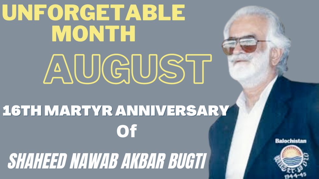 rashedbrp's tweet photo. #unforgetableMonth #August2006 on day of 26th Brave Leader of #Baloch Nation were Martyred. He Sacrificed his life to secure our #Motherland #Balochistan. Red salute to the martyr...
#16thMartyrAnniversary
#ShaheedNawabAkbarBugti https://t.co/MpmIXewAbk