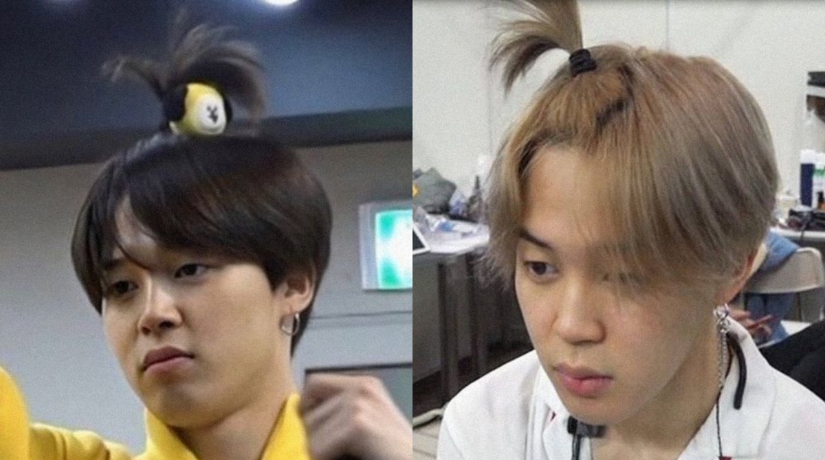 PJML00KS's tweet photo. jimin ponytail my beloved https://t.co/rLODdBBISe