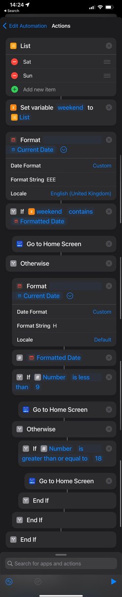 Inspired by <a href="/icanzilb/">Marin Todorov</a>'s DoNilDisturb plugin, here's how I'm battling compulsively checking Slack by making Shortcuts kick me out of it if I open it outside of working hours: