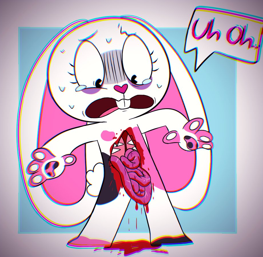 v0mitbunny's tweet photo. old art of my old sona in the HTF style, she had a lil accident uh oh! :0 
#htf #happytreefriends #gore #guro #goreart https://t.co/KiKQ0ZgbtU