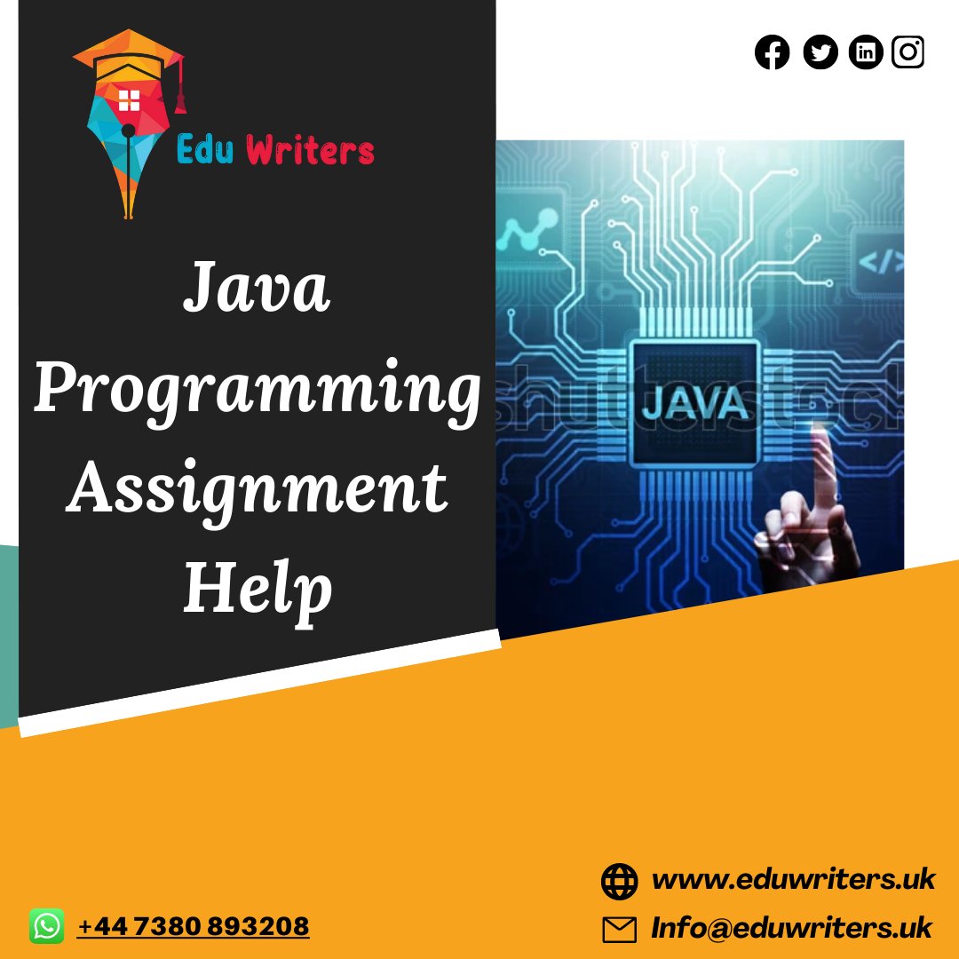 Eduwritersteam's tweet image. Be confident! Because you choose our Java Assignment Help services.
Order tour task Now.
#javaassignment #javaassignmenthelp #onlinejavaassignmenthelphelp #assignmenthelp #javaprogramminghelp #onlinejavaprogramminghelp #javahelp #eduwriters