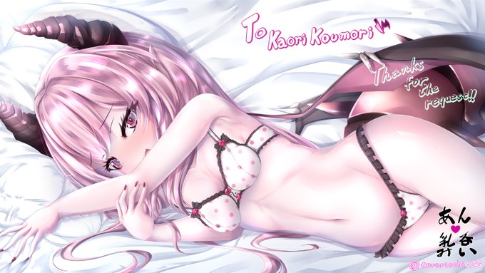 #Skeb 36枚目 Vtuberの @kaorikoumoriさん!
蝙蝠というよりドラゴンに描いてしまったかもしれない…
そしてご本人のツイでもセンシティブ表記にして紹介して頂けていたのですが、削除されたっぽい?海外規制だとロリータ下着はアカンかったか!?
https://t.co/zNIwnEnb5O #Skeb #Commission @skeb_jp 