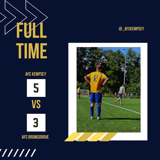 AFC_Kempsey's tweet photo. Our best footballing performance to date, a really early kick off forced us to arrive with 12 men. Two injuries before the second half saw us play the rest of the game with 10 men

AFC Kempsey 5-3 @AFCBromsgrove 

W. Stallard⚽️
J. Cochrane⚽️
J. Morrall⚽️
R. Smith⚽️
C. Cotterill⚽️ https://t.co/mSuR10y2Rp