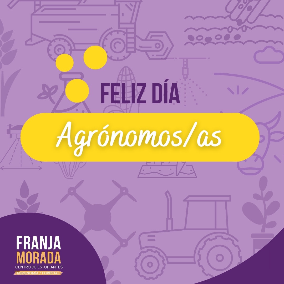 CEAFranjaMorada's tweet photo. Feliz día a los profesionales de la Agronomía y a quienes vamos camino a serlo 📚🌱🚜⚗️🤓
💜🌟 Compartamos este día 🌟💜
💬 Nos contas por qué elegis está profesión?
#Agronomia #Agronomos #Agronomas #Campo https://t.co/uxHnp0mW2q