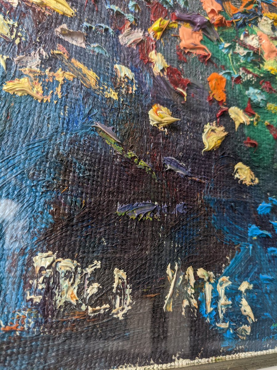 CollectArtLymm's tweet photo. Born in 1922 #FredYates grew up in Urmston, Manchester.
Untutored, Fred began to paint pictures of the rich industrial architecture of #Manchester, the red brick terraces and the commotion and humour of street life – a theme that the artist is still concerned with to this day. https://t.co/PIapvhCdLw