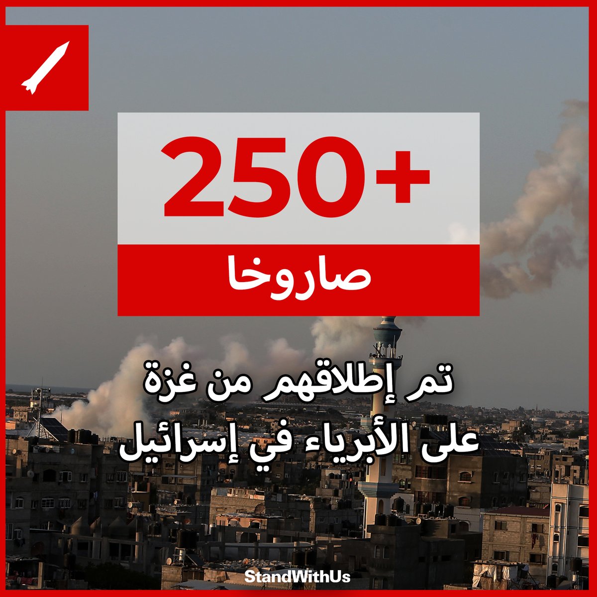 أكثر من 250 صاروخا أطلقهم الإرهابيون من قطاع غزة باتجاه الإسرائيليين الأبرياء منذ الأمس.
إسرائيل لديها…