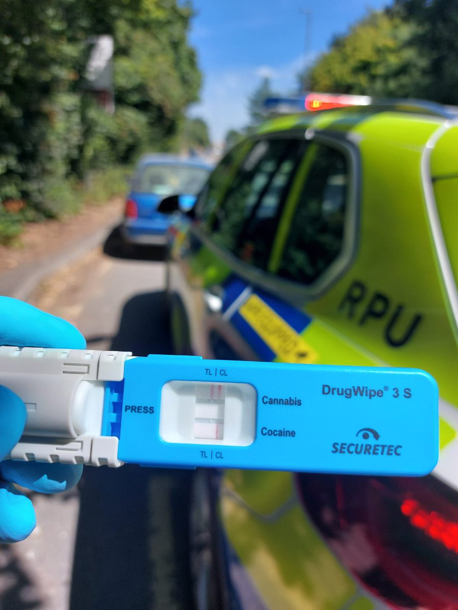 Within less than 300 Metres of Wiltshire Police HQ, RPU have stopped a vehicle whereby the driver failed to close their door properly. The driver also forgot they shouldn't smoke cannabis and drive. Drug wipe positive, driver under arrest for S5A RTA. #Fatal5 #drugdrive