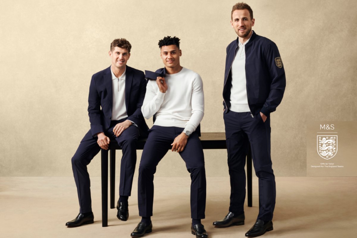 UKSportsAsso's tweet photo. M&amp;S named as official tailor for England men’s and women’s football teams
M&amp;S has been announced as the Official Tailor to the England Senior Men’s and Women’s Football Teams as the retailer continues to evolve its formal offering. The womenswear collection will debut in 2023. https://t.co/wKKt13R8iV