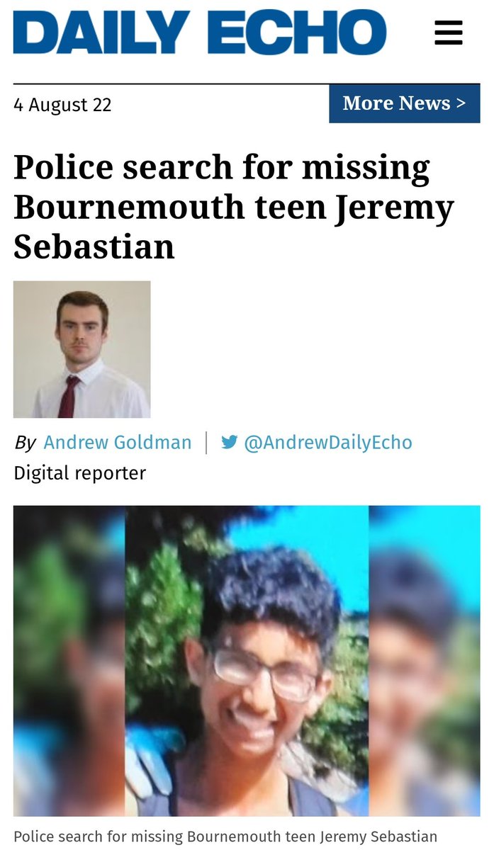 lostplanetearth's tweet photo. Teenage boy from #Bournemouth who has been #Missing🆘 for several days.
#JeremySebastian, aged 15, was #lastseen⚡ at an address in the #Littledown area on the #morning of Monday #August 1.

https://t.co/XJ50dxKgHP https://t.co/gBkRGU8O5X