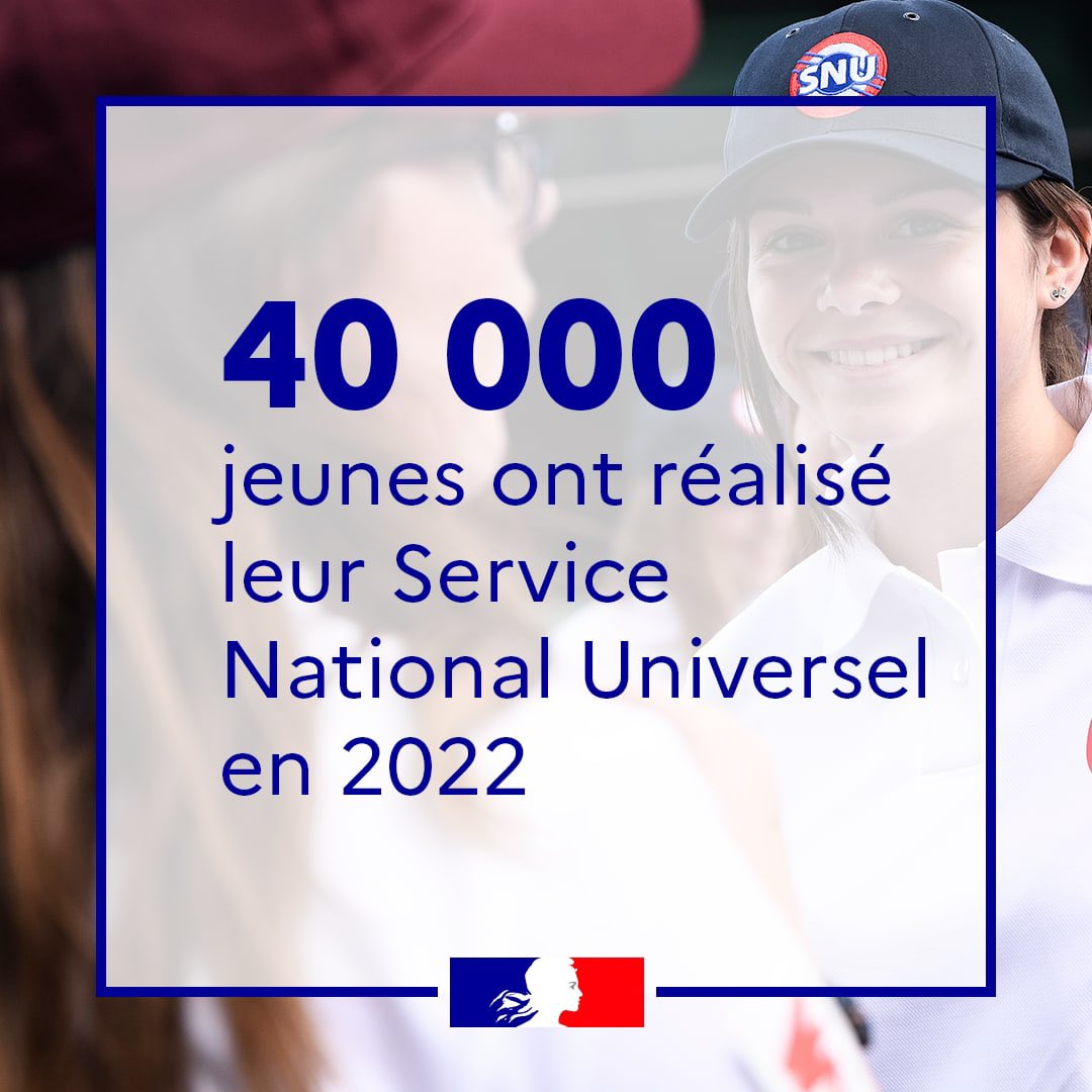 40 000 jeunes ont réalisé leur Service National Universel en 2022 ! Pour vivre cette expérience à votre tour ➡️ snu.gouv.fr #1jour1engagement #SNU