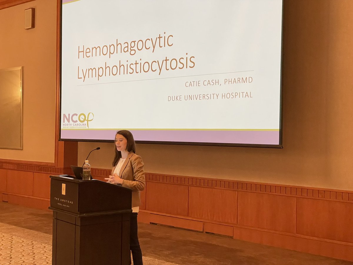 lakenned93's tweet photo. NCOP2022 Day 2 is underway with @CashCatie giving an update on treatment of HLH. #nconcpharm https://t.co/FuMP7DEsUF