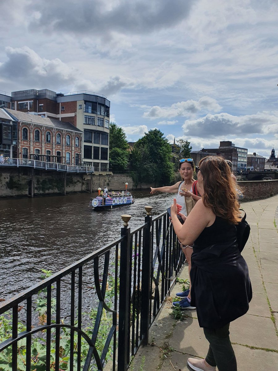 A beautiful day for our 2nd orientation walk. Here we are on the  impressive Scarborough bridge. A lovely group of people from all over the world. The star of the show? Nina the tiny dog. Look at her amazing outfit 😍 👒 🐕 DM to join us next month! Everyone welcome <a href="/YUMIYork/">YUMI York</a>