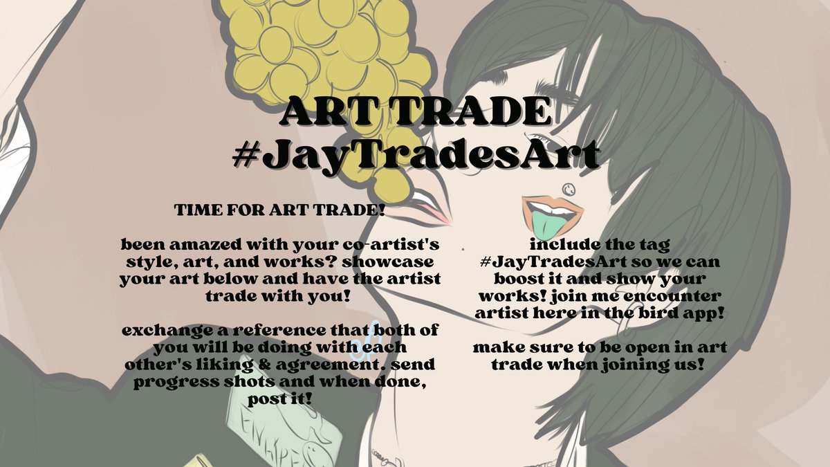 galaxyofjay's tweet photo. ✨ TIME FOR ART TRADE! ✨

c'mon, trade with us! to join the trade,

• reply your best artwork here
• find an artist that you want to trade with
• invite them to have an art trade with you thru replies or dm!
• like, rt this + the tweet of the artist you want to trade with! https://t.co/5jDclMUH9X