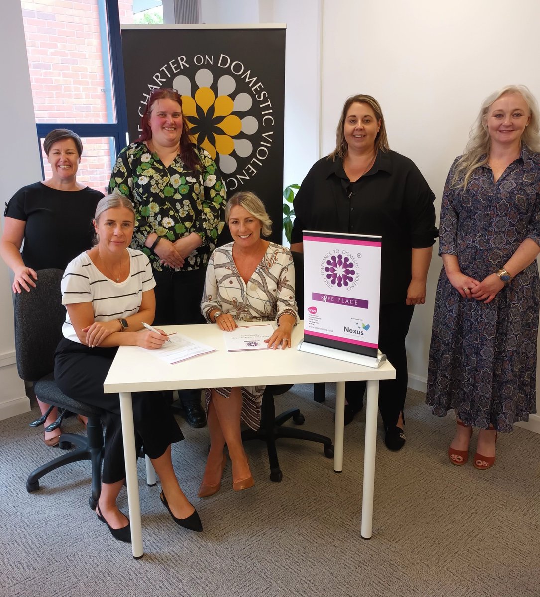 OnusNI's tweet photo. Onus Chief Executive Colette Stewart and team met with @NEXUS_NI Chief Executive Joanne Barnes and team on Monday as they signed our Safe Place Partnership Agreement. https://t.co/LEw8v9BTHY
