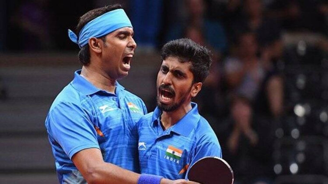 #CommonwealthGames2022
#TableTennis 🏓
#CWG2022

TEAM INDIA ENTER FINALS

#TableTennis Men's doubles #TeamIndia 🇮🇳 pair Sharath Kamal/G Sathiyan Defeated Nicholas Lum/Finn Luu of Australia by 3-2 in Semifinals by 8-11, 11-9, 10-12, 11-1, 11-8.

#B2002
#CommenwealthGames