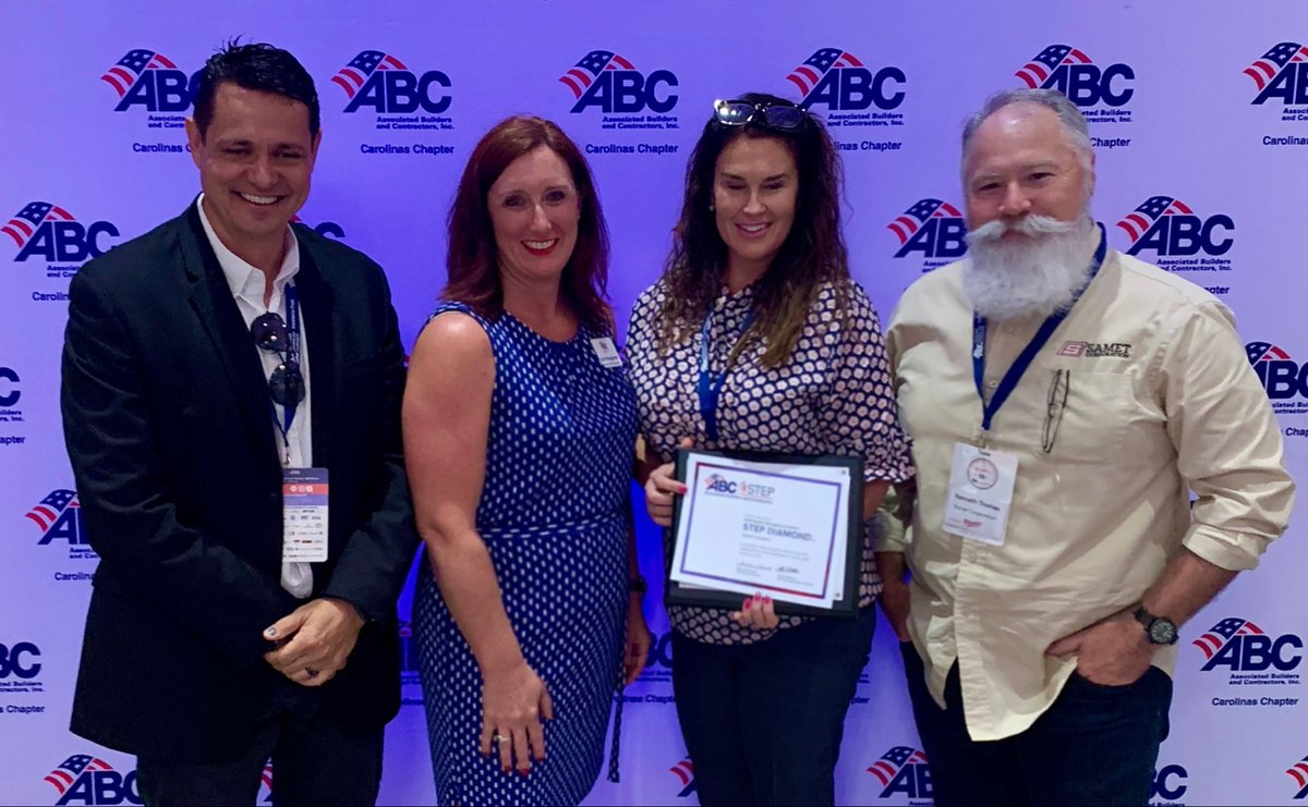 sametcorp's tweet image. Honored to receive another Diamond STEP Award from ABC Carolinas Chapter for Samet’s commitment to safety.  Thank you for a wonderful annual conference. #safeguardingfamilies #thisissamet #sametcorp