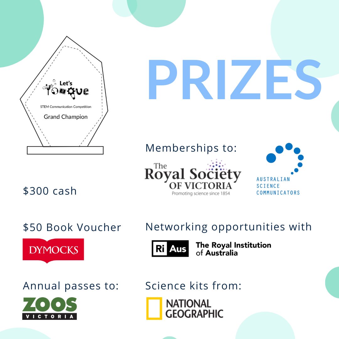 Registrations for our #STEMM #PublicSpeaking competition closes in about 24 HOURS!!🧪💬 

Submit your 300 word Talking Points by Sun midnight. 🕛🌙🦉
linktr.ee/letstorquestem
 
#SciComm #undergraduate #prizes 
<a href="/ZoosVictoria/">Zoos Victoria</a> @RoyalSocietyVic <a href="/auscicomm/">ASC</a> <a href="/NatGeo/">National Geographic</a> <a href="/Dymocksbooks/">@dymocksbooks</a>