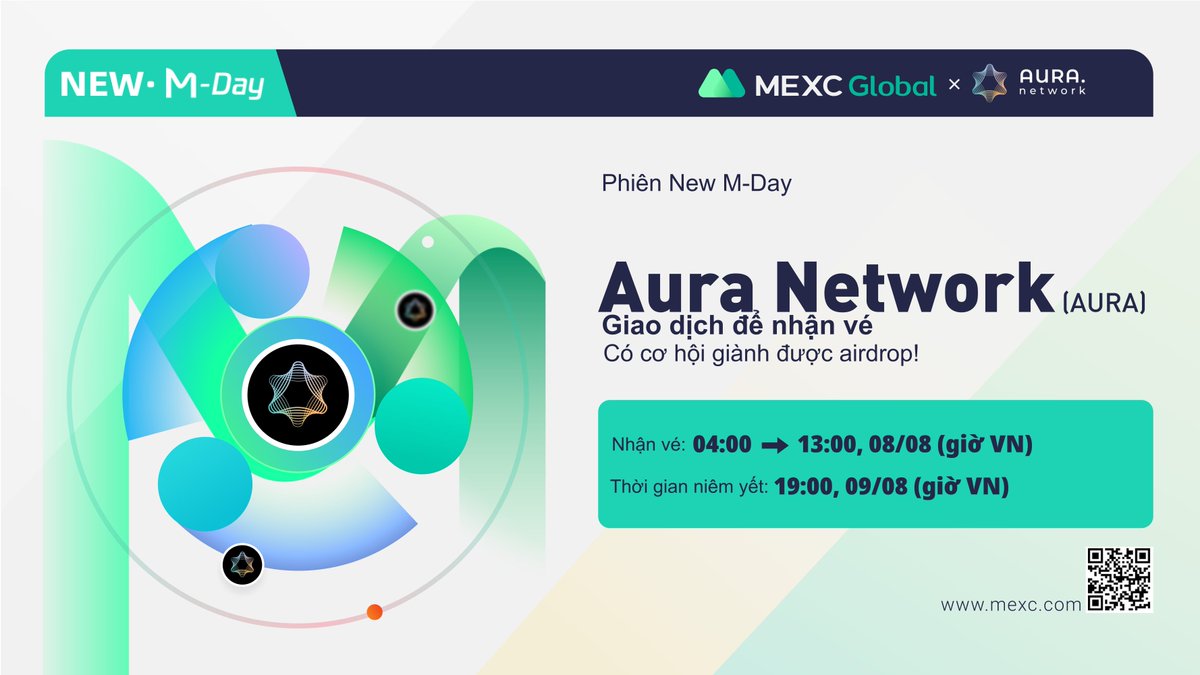 🚀MEXC New M-Day - ra mắt Aura Network (AURA)
⏰Nhận vé: 04:00 - 13:00, ngày 08/08/2022 (giờ VN)
💰Chia sẻ 300 MX:
forms.gle/yPGxhBjgENYhif…
👉Chi tiết: 
support.mexc.com/hc/vi/articles…
✨Đăng ký MEXC: promote.mexc.com/a/vi

#MEXC #MEXCVietnam