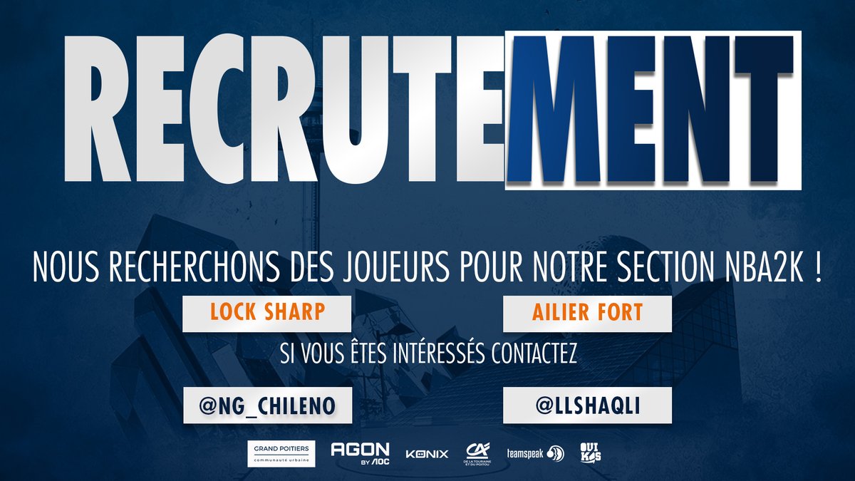 orKsGP_NBA2k's tweet photo. 🚨#AlerteRecrutement🚨
Pour la nouvelle saison, notre équipe recherche des joueurs au poste de :
➡️Lock Sharp
➡️Ailier Fort
Si vous êtes intéressés, contactez directement
@nG_Chileno ou @llShaQlI ! 🙌
Un max de partage svp ! #GoPB👊 https://t.co/a6QtkgN7Sz
