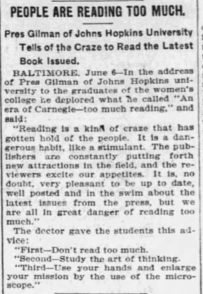 Paul Fairie on Twitter "A Brief History of People Read Too Much A 🧵