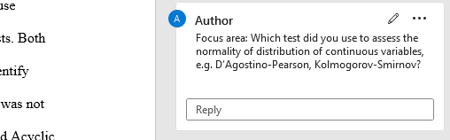 Reviewers' comments on my work for a dear client of mine in the field of dermatology: