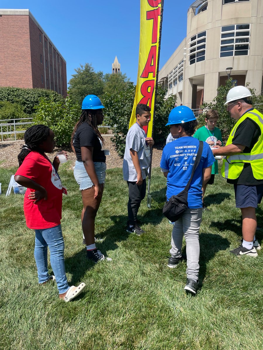 AquaAfrica's tweet photo. During a 6-week summer camp curriculum jointly developed with @UNLExtension, campers prepared for a one day Build-a-Hut competition @UNOmaha. Here, Dana Bradfield, Operations Director at Aqua-Africa gives competition guidance to the competing team captains. #BuildaHut https://t.co/x9HnHzoXDJ