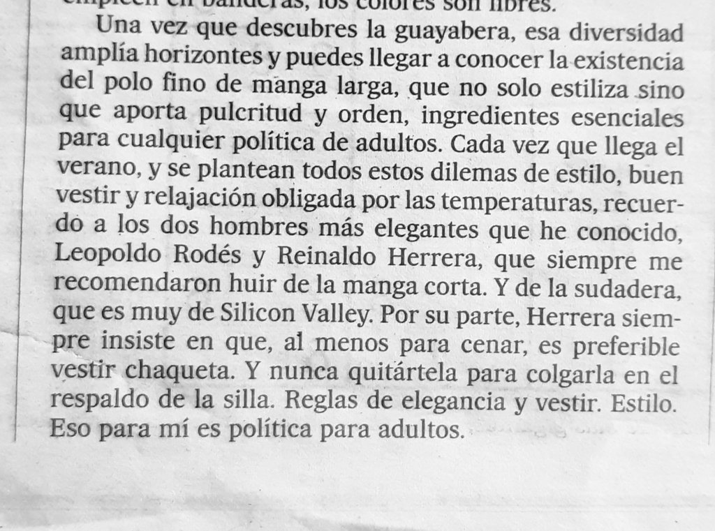 La manga corta no existe.