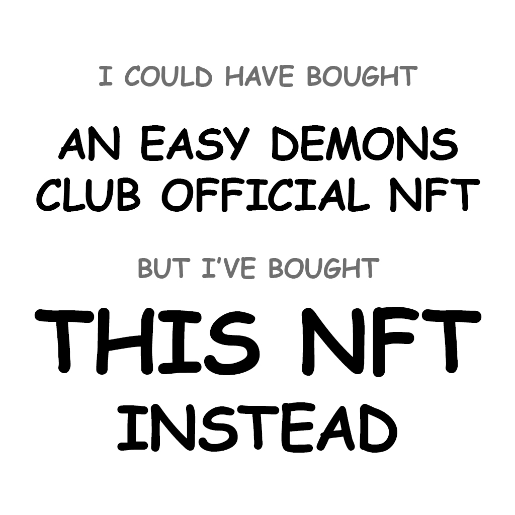 ICHBio's tweet photo. A new #NFText #NFT has started its eternal journey on the #Ethereum Blockchain!
Mint yours now: https://t.co/ANeUHHUtL2
https://t.co/GfebUcPgWt
#FreeMint #ERC721 #OpenSea #Rarible #NFTcollectibles #NFTcollection #NFTcommunity #ICHB #ThingNotToBuy @easydemons_club https://t.co/KZywT4C2wE