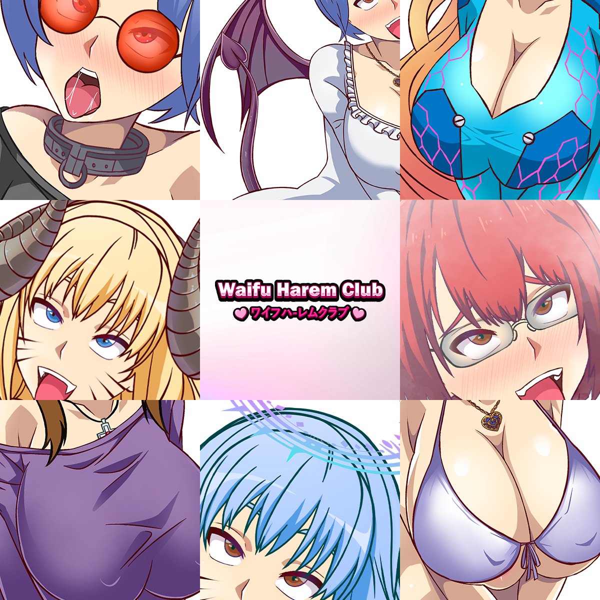 The more the waifus, the more fun. No? 💋😉 
Get yourself some beautiful waifus. MINT WILL BE AVAILABLE SOON!🥵  #waifuharemclub #nftcollection #animenft #freemint