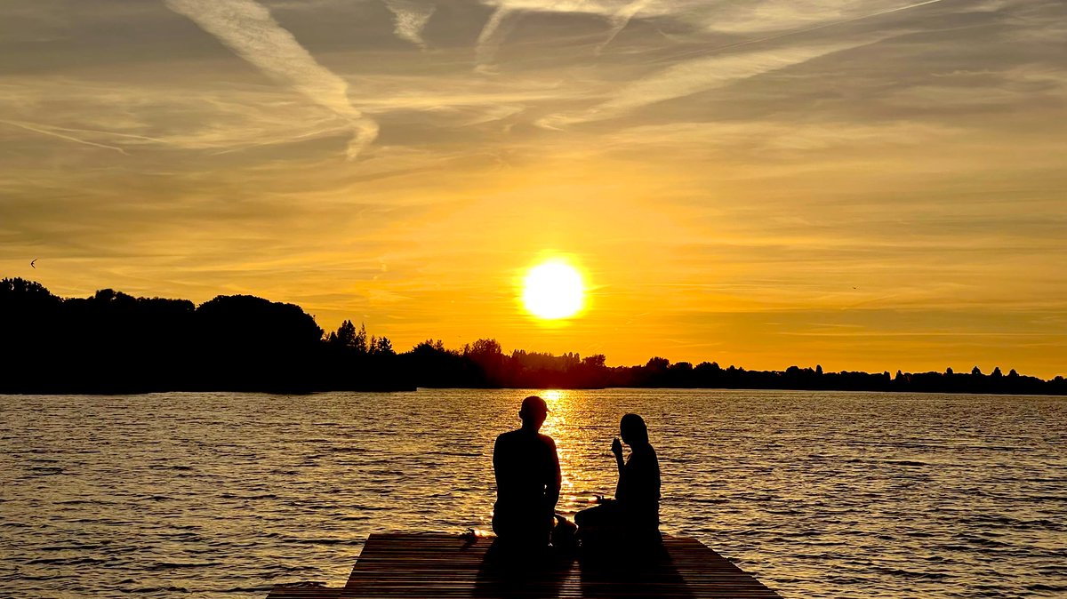 michadrost's tweet photo. Romantischer wordt het niet met deze tortelduifjes 🧡🧡
#romanticsunset #utrecht #haarrijnseplas https://t.co/bkGYNdrbIh