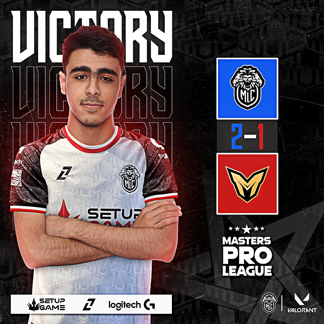 We proceed to the finals of masters pro league after an important win against <a href="/teammajestytn/">Team Majesty</a>  2-1 see you tomorrow at the upper final.

Bind(5-13) ❌
Icebox (13-11) ✅
Ascent (13-7) ✅

We’re Lion We’re MLC 🦁🇲🇦

<a href="/olympzworld/">Olympz</a> <a href="/LogitechG_ME/">Logitech G Middle East</a> 
#LogitechXMLC #esna
#valorant