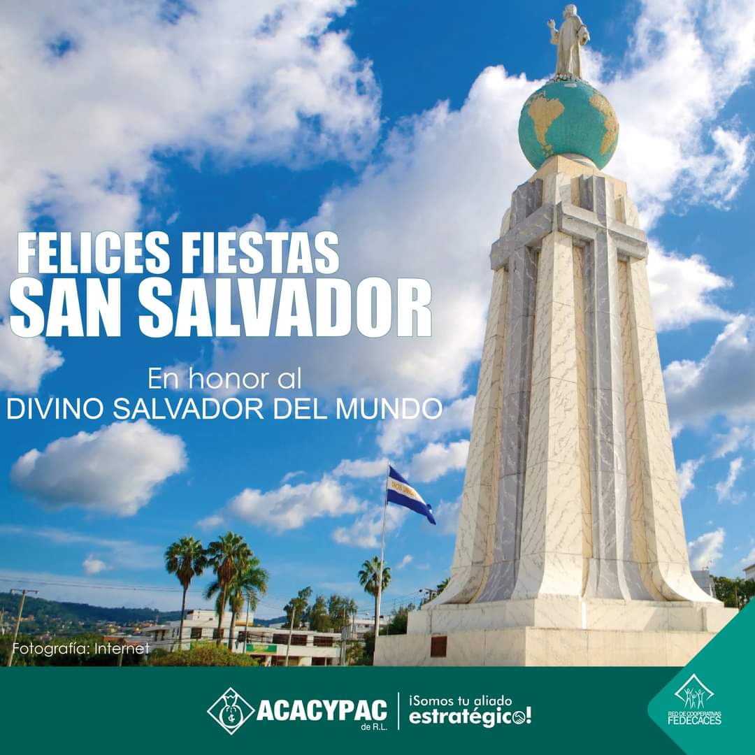 𝟬𝟲|𝗔𝗴𝗼𝘀𝘁𝗼
Felices fiestas en honor al Divino Salvador del mundo.